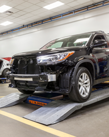 Toyota on vehicle lift | Toyota of Katy in Katy TX