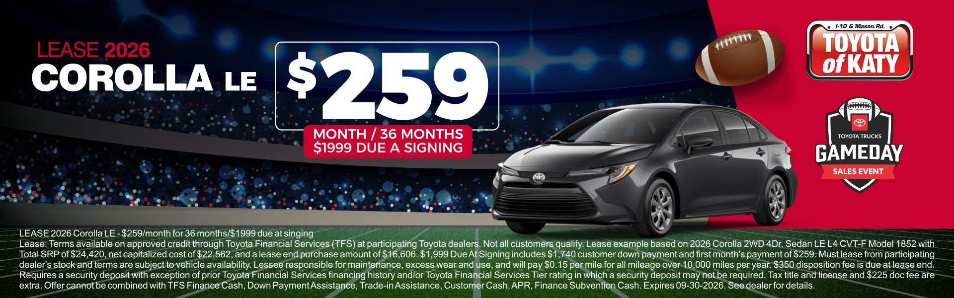 Corolla lease special