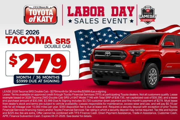 Sept 2026 Tacoma Lease Special