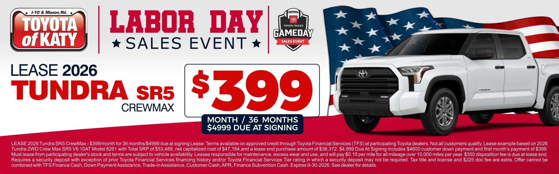 September 2026 Tundra Lease Special